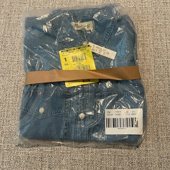 Madewell Denim Button-Up Shirt - XXS - Picture 4 of 5